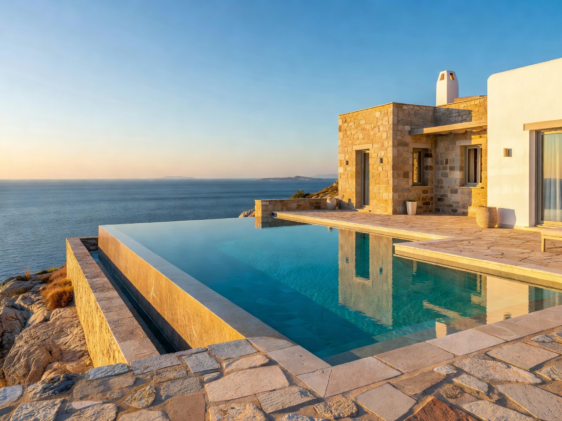 Rhodes luxury seaside villa with private infinity pool
